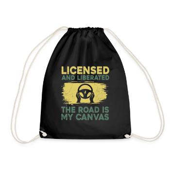 Driving License Passed New Driver Permit Driving S - Drawstring Bag - black - Front