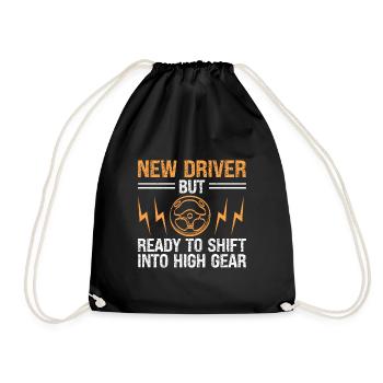 Driving License Passed New Driver Permit Driving S - Drawstring Bag - black - Front