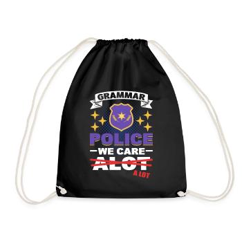 Grammaire Police Nous nous soucions beaucoup - Sac de sport léger - noir - Devant