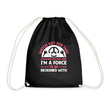 Driving License Passed New Driver Permit Driving S - Drawstring Bag - black - Front