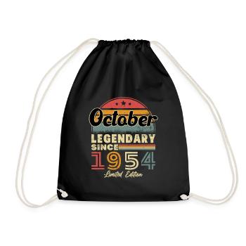 Original Oktober 1954 Jahrgang Jubiläum 1954 - Turnbeutel - Schwarz - Vorne