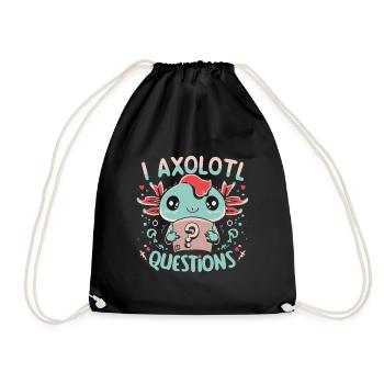 I Axolotl Questions Rétro Drôle Cadeau - Sac de sport léger - noir - Devant