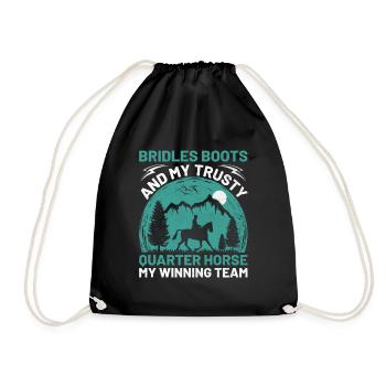 American Quarter Horse Reitpferd Liebhaber Hors - Turnbeutel - Schwarz - Vorne