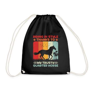 American Quarter Horse Equestrian Horse Lover Hors - Sac de sport léger - noir - Devant