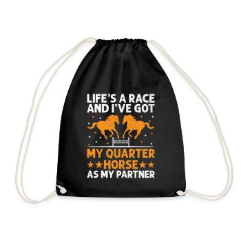 American Quarter Horse Equestrian Horse Lover Hors - Drawstring Bag - black - Front