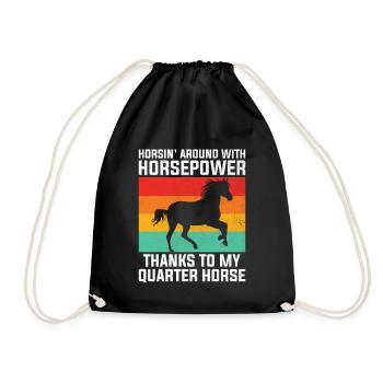 American Quarter Horse Equestrian Horse Lover Hors - Sac de sport léger - noir - Devant