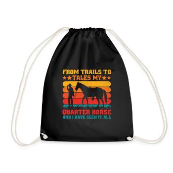 American Quarter Horse Equestrian Horse Lover Hors - Drawstring Bag - black - Front