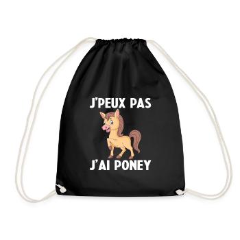 Je Peux Pas J'ai Poney - Sac de sport léger - noir - Devant