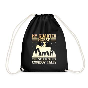 American Quarter Horse Equestrian Horse Lover Hors - Drawstring Bag - black - Front