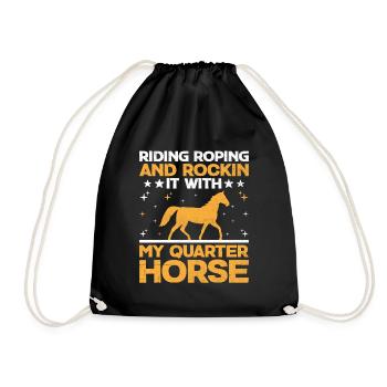 American Quarter Horse Equestrian Horse Lover Hors - Sac de sport léger - noir - Devant