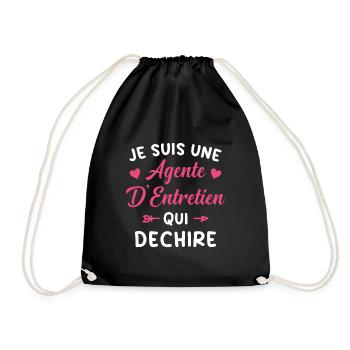 Agente d'Entretien qui déchire Idée Cadeau - Sac de sport léger - noir - Devant