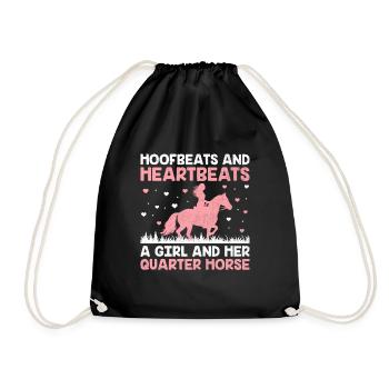 American Quarter Horse Equestrian Horse Lover Hors - Drawstring Bag - black - Front