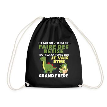 Futur Grand Frère Dinosaure Grand Frère Cadeau - Sac de sport léger - noir - Devant
