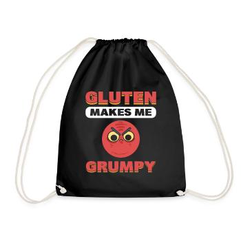 Gluten Makes Me Grumpy Gluten Free Diet - Drawstring Bag - black - Front