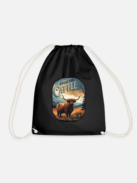 Highland Cattle - Turnbeutel - Schwarz