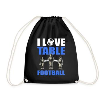 Table Soccer I Love Table Football - Drawstring Bag - black - Front
