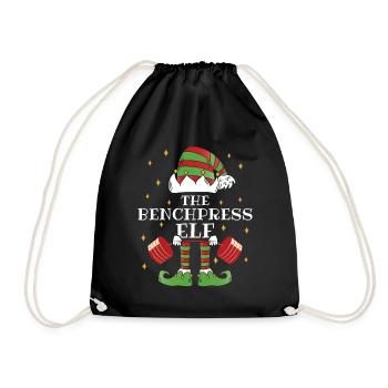 The Benchpress Elf Fitness - Drawstring Bag - black - Front