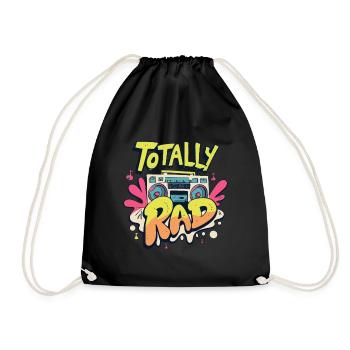 Totally Rad Retro 80s Boombox - Drawstring Bag - black - Front