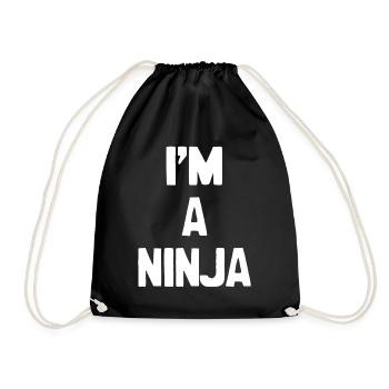 Ich bin ein Ninja - Turnbeutel - Schwarz - Vorne