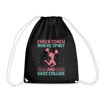 Cheerleading Coach Cheer Coach Cheerleader Cheer T - Drawstring Bag - black - Front