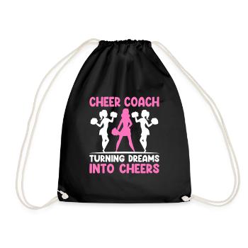Cheerleading Coach Cheer Coach Cheerleader Cheer T - Drawstring Bag - black - Front