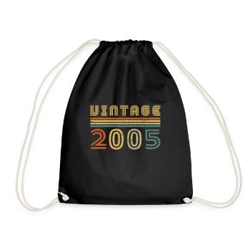 Original 2005 Retro Vintage Anniversary - Drawstring Bag - black - Front
