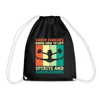Cheerleading Coach Cheer Coach Cheerleader Cheer T - Drawstring Bag - black - Front