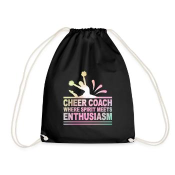 Cheerleading Coach Cheer Coach Cheerleader Cheer T - Drawstring Bag - black - Front