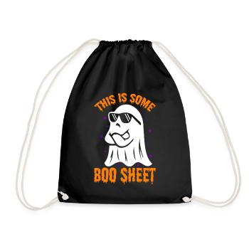 This is Some Boo Sheet Funny Halloween - Drawstring Bag - black - Front