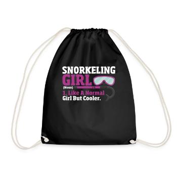 Fille de plongée en apnée Comme une fille normale - Sac de sport léger - noir - Devant
