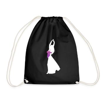 Elegant Belly Dancer Solo Dance Gift - Drawstring Bag - black - Front