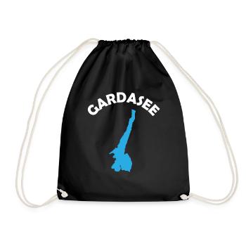 Aesthetic Lake Garda Italy Lover Gift - Drawstring Bag - black - Front
