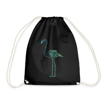 Flamingo stilvolles Geschenk - Turnbeutel - Schwarz - Vorne