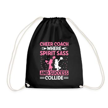 Cheerleading Coach Cheer Coach Cheerleader Cheer T - Drawstring Bag - black - Front