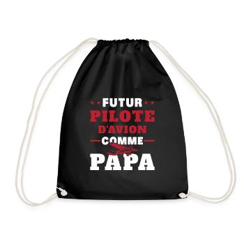 Futur Pilote d'avion comme Papa - Sac de sport léger - noir - Devant