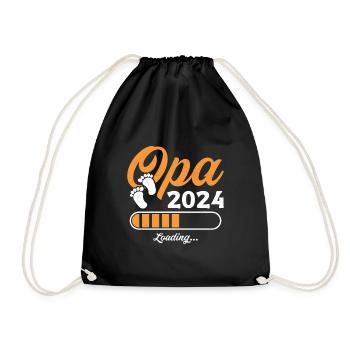 Werdender Opa 2024 Opa loading Geschenk Männer - Turnbeutel - Schwarz - Vorne