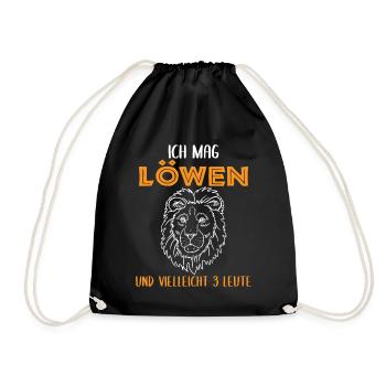 Löwen & 3 Leute – Mein Rudel - Turnbeutel - Schwarz - Vorne