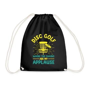 Disc Golf Player Disc Golfer Frisbee Player Par Pu - Turnbeutel - Schwarz - Vorne