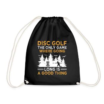 Disc Golf Player Disc Golfer Frisbee Player Par Pu - Drawstring Bag - black - Front