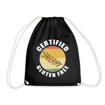 Certified Gluten Free - Drawstring Bag - black - Front