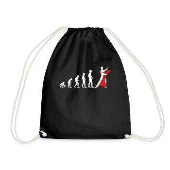 Evolution Tanzpaar: Vom Affen zur Eleganz Geschenk - Turnbeutel - Schwarz - Vorne