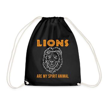 Lions: My Spirit Animal Gift - Drawstring Bag - black - Front
