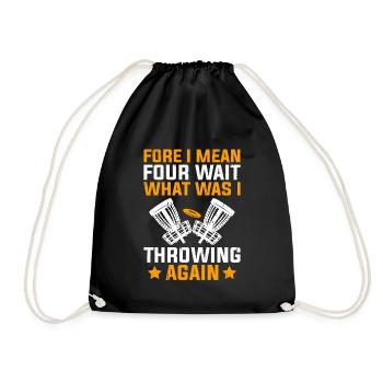 Disc Golf Player Disc Golfer Frisbee Player Par Pu - Drawstring Bag - black - Front
