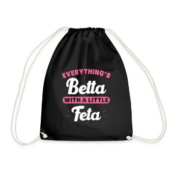 Betta Fish Fish Aquarium Aquarium Gift - Drawstring Bag - black - Front