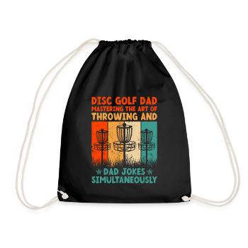 Disc Golf Player Disc Golfer Frisbee Player Par Pu - Drawstring Bag - black - Front