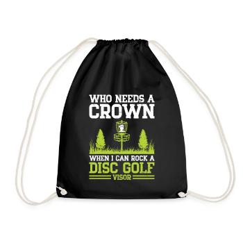 Disc Golf Player Disc Golfer Frisbee Player Par Pu - Drawstring Bag - black - Front