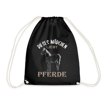Liebe zu Pferden - Mädchen Edition - Turnbeutel - Schwarz - Vorne