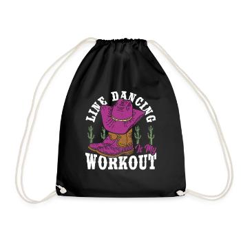 Line Dancing Is My Workout Line Dance Line Dancer - Drawstring Bag - black - Front