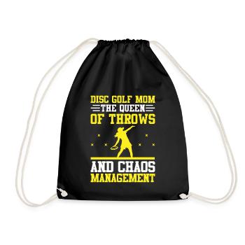 Disc Golf Player Disc Golfer Frisbee Player Par Pu - Drawstring Bag - black - Front