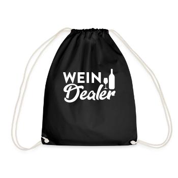 Wein Dealer - Design für Sommeliers & Winzer - Turnbeutel - Schwarz - Vorne